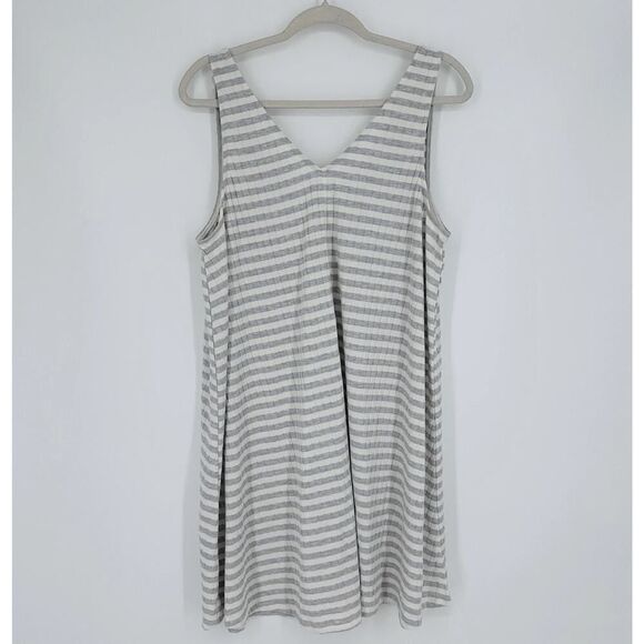 American Eagle Easy Rib Swing Mini Dress Sleeveless Gray Stripes NWT Womens XL - Picture 2 of 9
